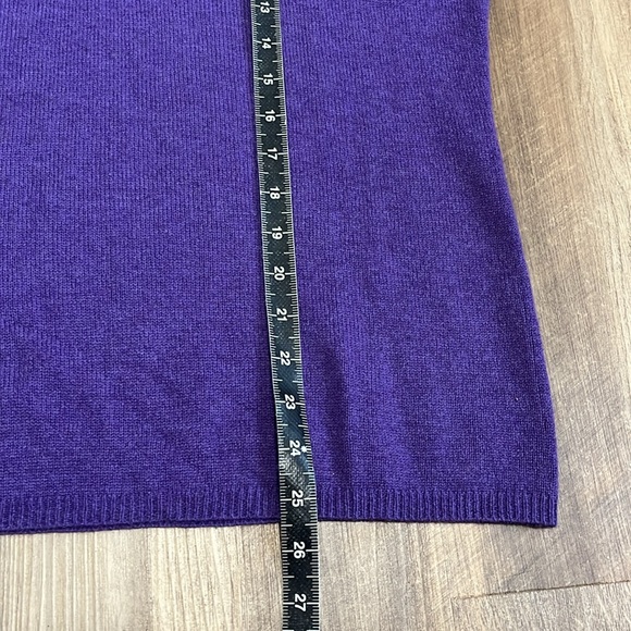 Tweeds Purple V-neck 100% 2-ply Cashmere Sweater Size Extra Large XL - Picture 5 of 7